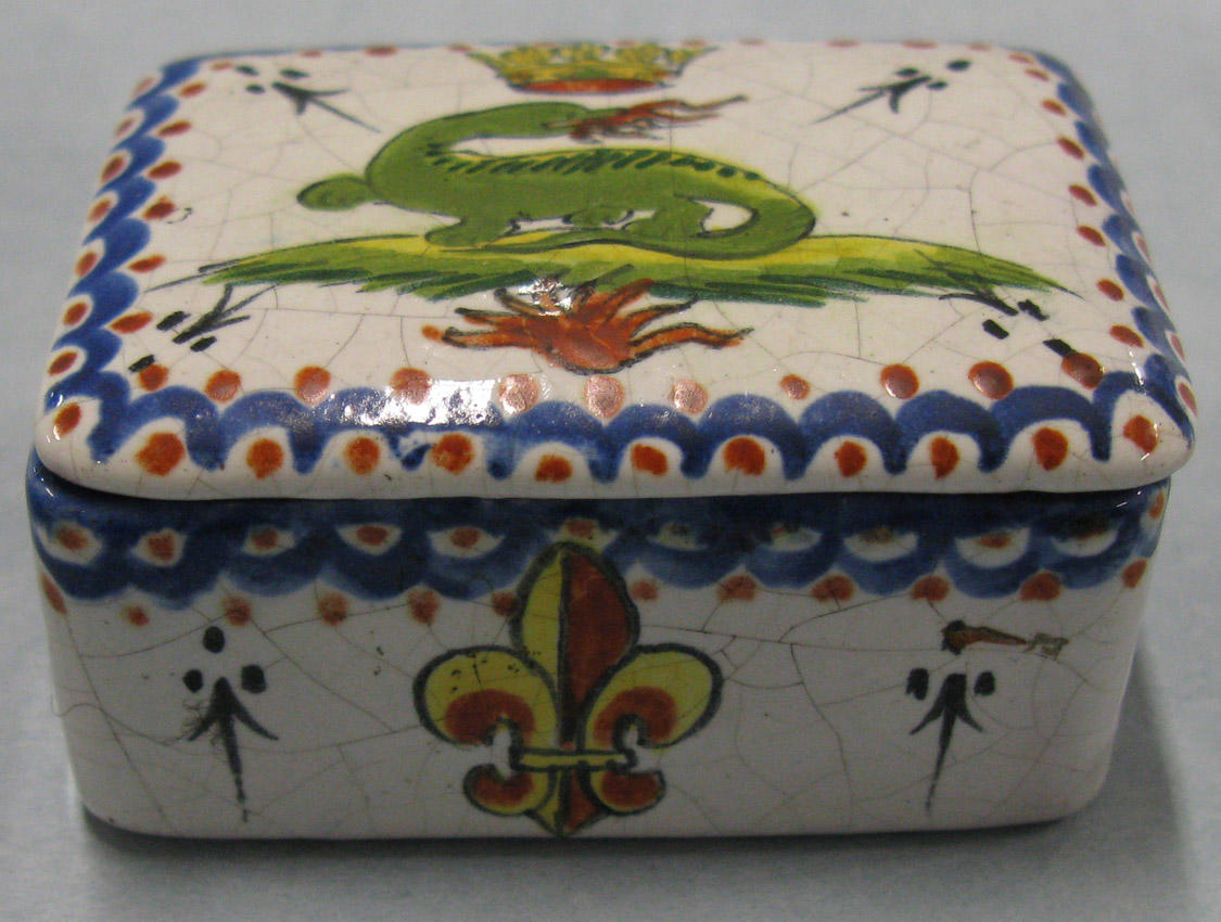 French ceramic pill box Dunedin Public Art Gallery